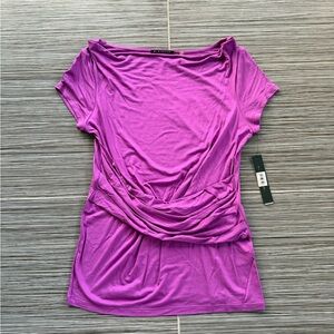 Bloomingdale's  Ellie Tahari Vibrant color Short Sleeve Top size small NWT